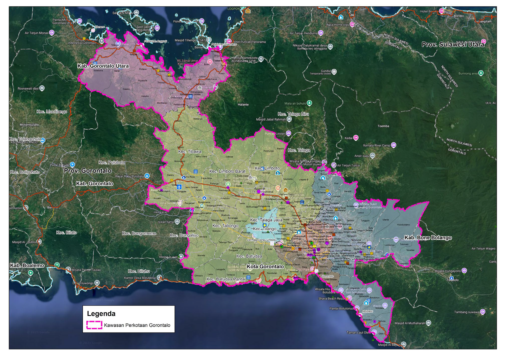 Peta Deliniasi Kawasan Perkotaan Gorontalo